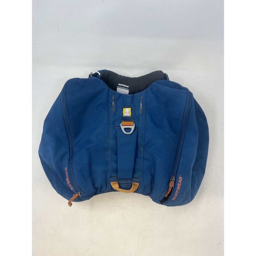 Ruffwear Dog Gear Front Range Day Pack Camping Hike Saddle Bag Harness Blue S
